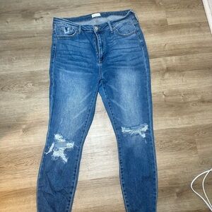 Women's Blue Distressed Jeans